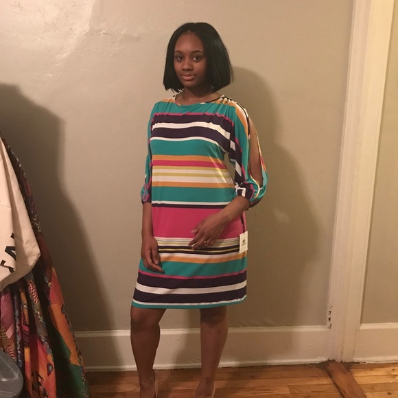 Calvin Klein Multi Color Strip dress - Picture 1 of 3